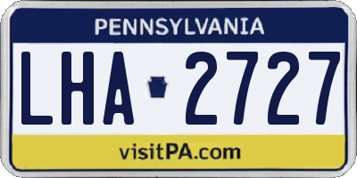 PA license plate LHA2727