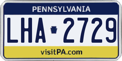 PA license plate LHA2729