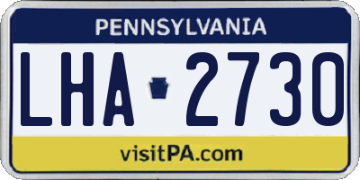PA license plate LHA2730
