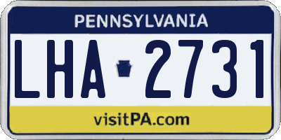 PA license plate LHA2731