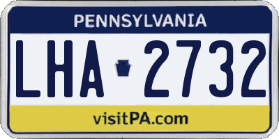 PA license plate LHA2732
