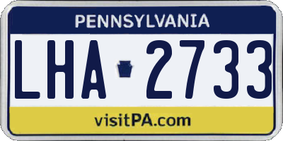 PA license plate LHA2733