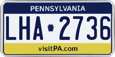 PA license plate LHA2736