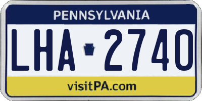 PA license plate LHA2740
