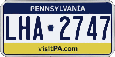 PA license plate LHA2747