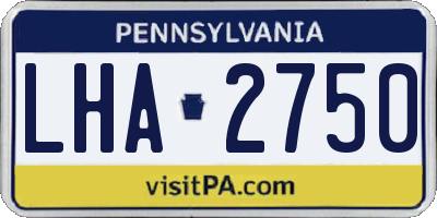 PA license plate LHA2750