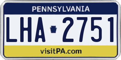 PA license plate LHA2751