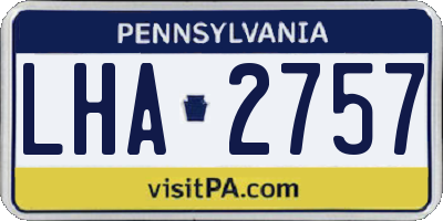 PA license plate LHA2757