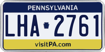 PA license plate LHA2761