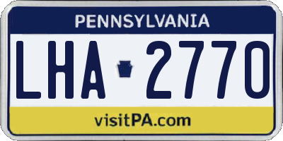 PA license plate LHA2770