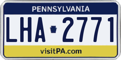 PA license plate LHA2771