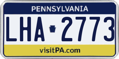 PA license plate LHA2773