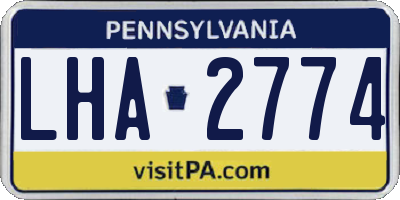 PA license plate LHA2774