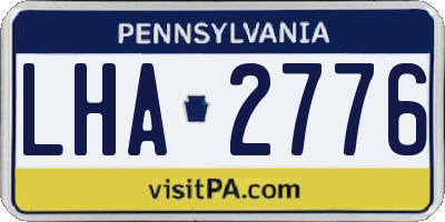 PA license plate LHA2776