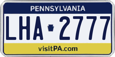PA license plate LHA2777