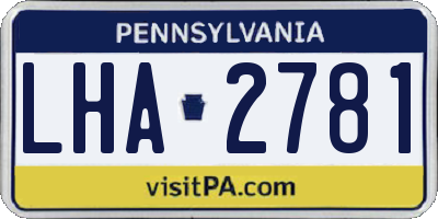 PA license plate LHA2781