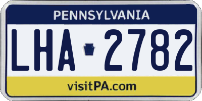 PA license plate LHA2782