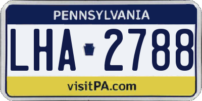 PA license plate LHA2788