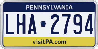 PA license plate LHA2794