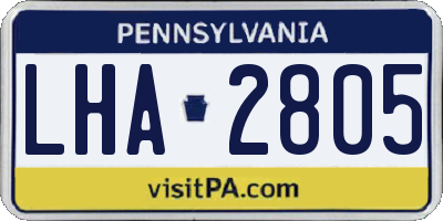 PA license plate LHA2805