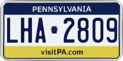 PA license plate LHA2809