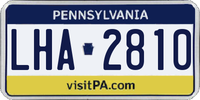 PA license plate LHA2810