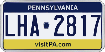PA license plate LHA2817