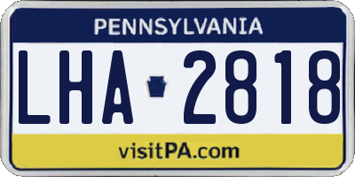 PA license plate LHA2818