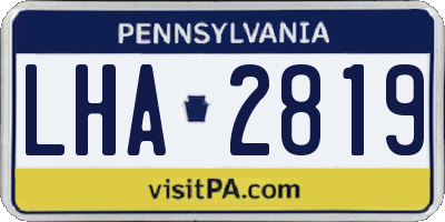 PA license plate LHA2819