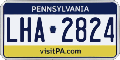 PA license plate LHA2824
