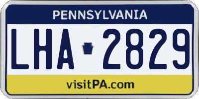 PA license plate LHA2829