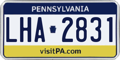 PA license plate LHA2831