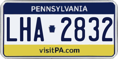 PA license plate LHA2832