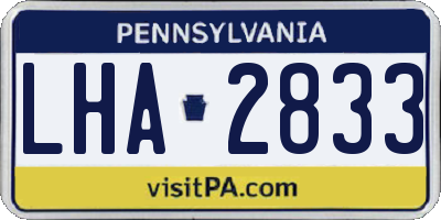 PA license plate LHA2833