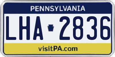 PA license plate LHA2836