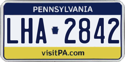 PA license plate LHA2842