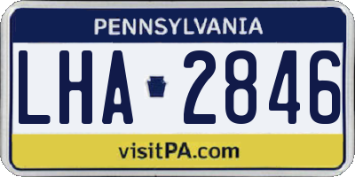 PA license plate LHA2846