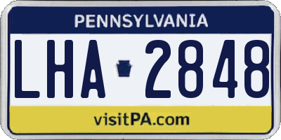 PA license plate LHA2848