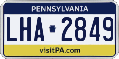 PA license plate LHA2849