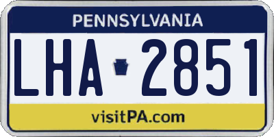 PA license plate LHA2851