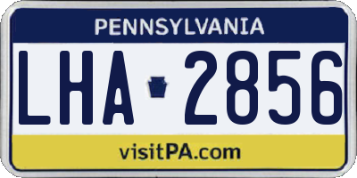 PA license plate LHA2856