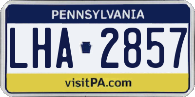 PA license plate LHA2857