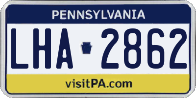 PA license plate LHA2862