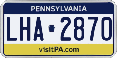 PA license plate LHA2870