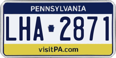 PA license plate LHA2871