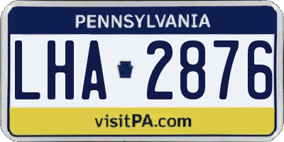 PA license plate LHA2876