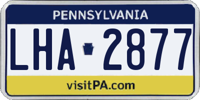 PA license plate LHA2877