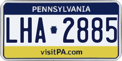 PA license plate LHA2885
