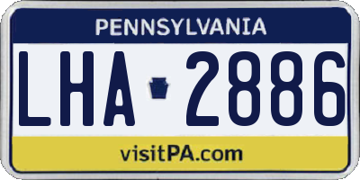 PA license plate LHA2886