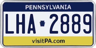 PA license plate LHA2889